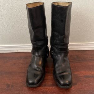 Vintage Frye Harness Boots Black Label